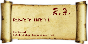 Ribár Hédi névjegykártya